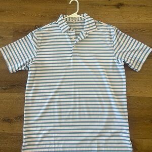 Peter Millar Blue and Pink Striped Polo Shirt